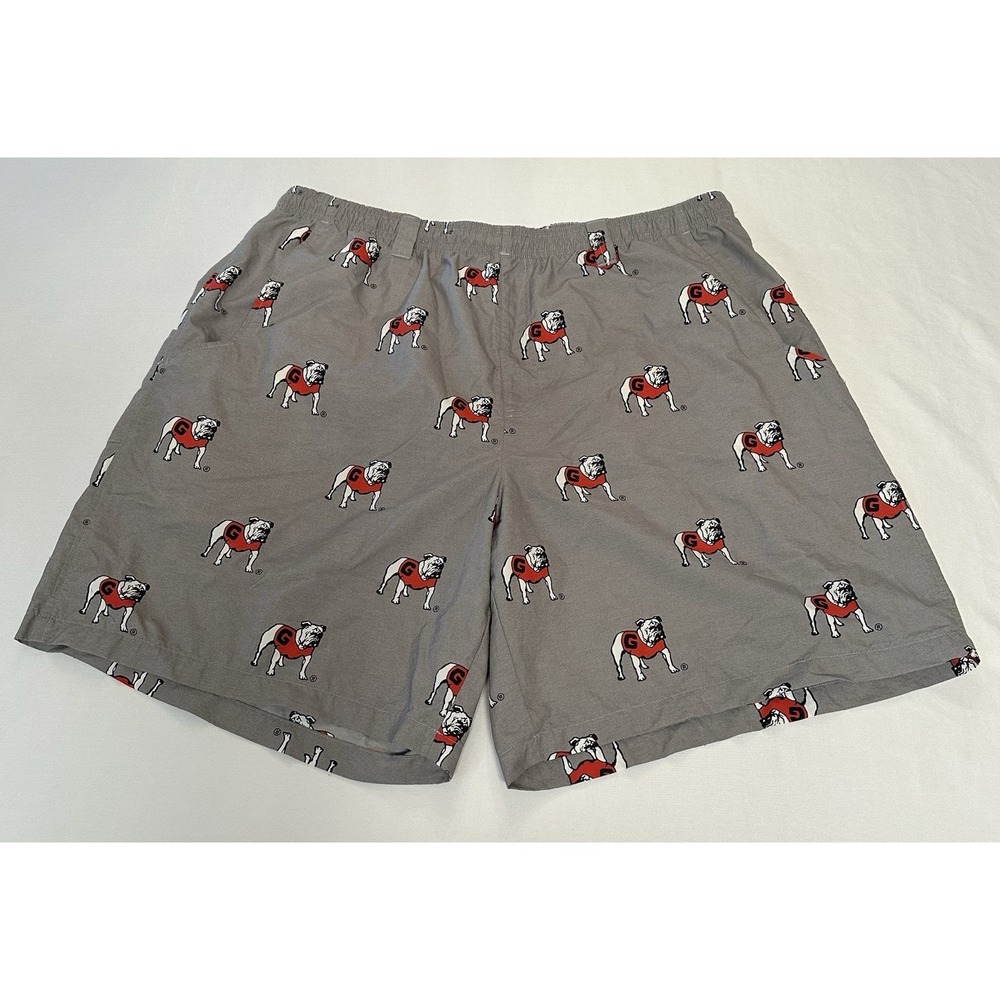 Columbia Men's UGA Bulldogs Swim Trunks Size XL Gray Georgia Print Swim Shorts